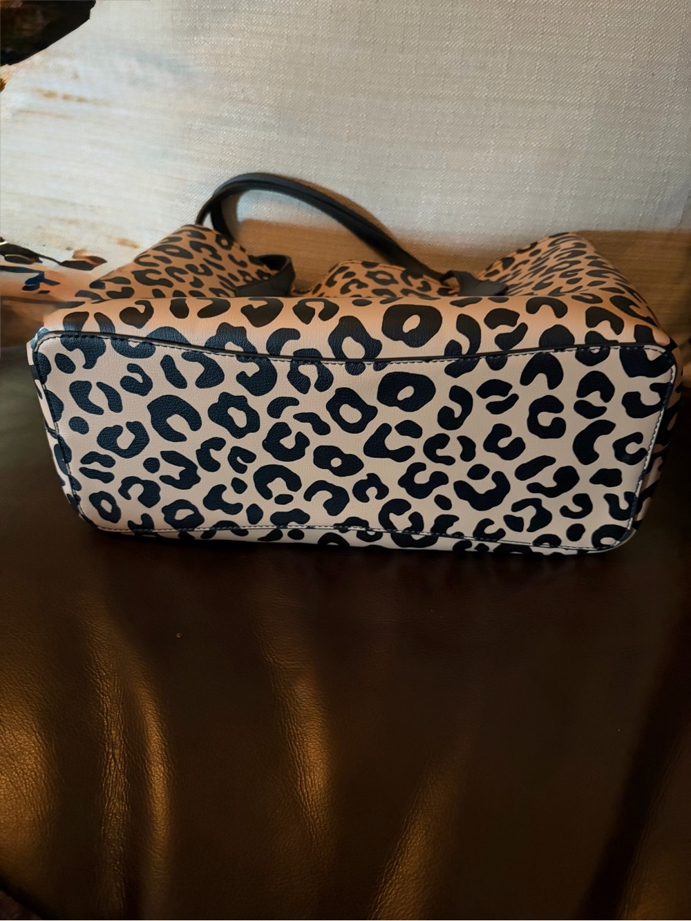 kate spade Leopard Print Tote in Black and Cream - Picture 3 of 5